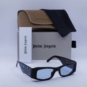 Palm Angels PERI007 ANGEL 1040 Rectangle Sunglasses - Black/Light Blue